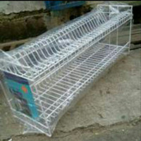 Rak Piring Besi Besar(Jumbo)Susun 2, Rose-392.(KHUSUS GOJEK).