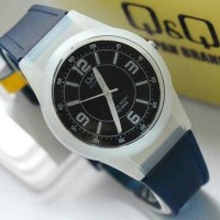 Jam tangan Q Q anak perempuan VQ 50 biru tua transparan QQ VQ50 ori