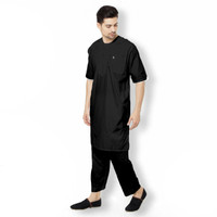 Jual SETELAN Gamis ARABI Pria / Pakaian Muslim Pria Tangan Pendek Al-Isra Murah