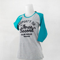 KAOS 3SECOND CEWEK KAOS RAGLAN REGLAN BAJU DISTRO WANITA KAOS BANDUNG