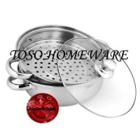 TERMURAH Panci Kukus Serbaguna 28cm Susun 2 Stainlees Steel Steamer