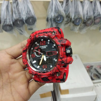 JAM TANGAN PRIA CASIO G-SHOCK GWG 1000 MOTIF GARIS FULL RED