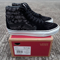 sepatu vans sk8 high bandana stich black white premium sneaker pria