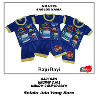 BAJU BAYI/KAOS SETELAN BAYI TAYO/BANANA/PAKAIAN BAYI GRATIS NAMA