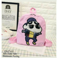 Tas Ransel Wanita Mini Imut Lucu Motif Gambar Sinchan Bagus - Pink