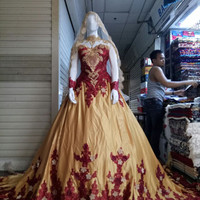 gaun pengantin syari
