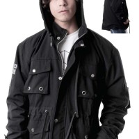 jaket parka pria warna hitam polos keren distro gshp original elegan
