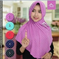 Jual JILBAB LANGSUNG INSTAN SYRIA BERGO SERUT TALI AMANDA MOTIF POLKADOT Murah