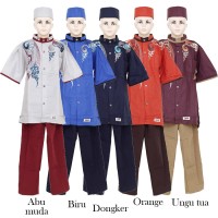 BML-1264 Setelan Baju Muslim Koko Anak Katun Bordir