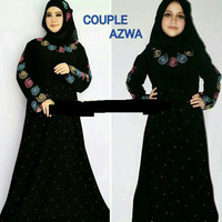 abaya/dress/jubah/gamis couple azwa ibu & anak plus pashmina
