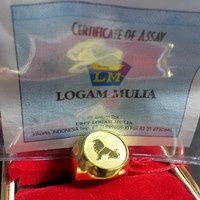 CINCIN LOGO SINGA EMAS LOGAM MULIA LM ANTAM ASLI SERTIFIKAT