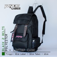 GET1262 Tas Ransel Wanita Jansport Besar 2 belts Hitam Berkualitas