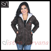 jaket wanita parka parasut hoodie varsity windbreaker jacket cewek DN