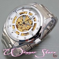 Pomo !!! Jam Tangan Pria / Cowok Rolex Skeleton Auto Matic Winner
