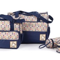 259 Tas Bayi Polkadot Travelling Bag 5 In 1 Multifungsi Diaper Bag