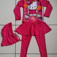 RNKD16 - Baju Renang Anak Muslim Hello Kitty Pink MURAH