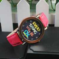 jam tangan retro vintage warna biru merah watch unisex pria wanita