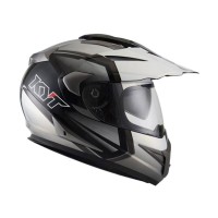 KYT ENDURO #1 Helm Full Face - Black White Pearl Gold