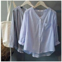 BAJU HITS BAJU WANITA zara blouse vneck kemeja hem bluss xl jumbo