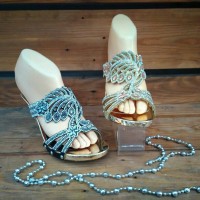 SANDAL PESTA WANITA LOVETTA 5811-11 MAS & HITAM