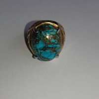 batu cincin Virus serat emas