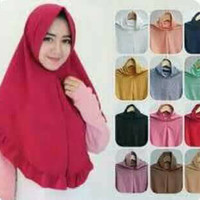 Jual hijab simple pet rempel rample rufle antem jilbab instan dayli cantik4 Murah
