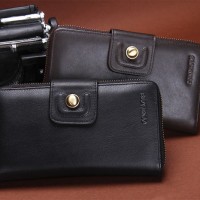 dompet pria impor wallet original cowhide zipper& hasp original