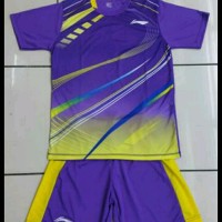 Baju Kaos Setelan Badminton Dewasa Lining L.19 Ungu