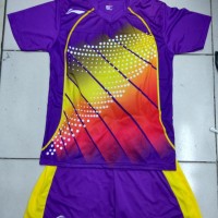 Baju Kaos Setelan Badminton Dewasa Lining L.21 Ungu