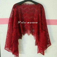 ATASAN KEBAYA BROKAT CAPE MAROON MODERN