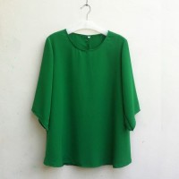 BAJU ATASAN WANITA Blouse Wanita Big Size 2L, 3L, 4L & 5L Warna Hijau