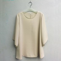 BAJU Blouse Wanita Big Size 2L, 3L, 4L & 5L Warna Coklat Krem