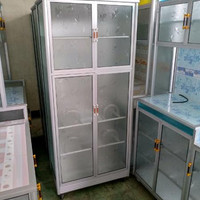 rak piring 2 pintu full kaca tiang jumbo