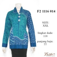 F21116014XXL blus puspa tulis panjang tosca / grosir baju batik murah