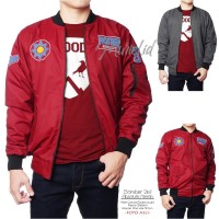 Bomber 2in1 Absolute Merah / Bomber Cowok / Jaket Bomber Murah