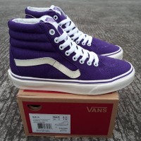Sepatu Pria Sneakers Kets Cowok Murah Vans SK8 Hi Purple White DT