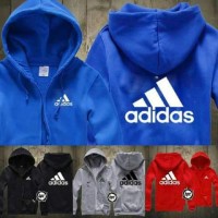 Jaket Hoodie Sweater Jumper Halfzipper New Logo Adidas Murah