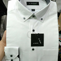 BAJU PRIA 2018 kemeja Alisan putih panjang kombinasi dalam slim fit