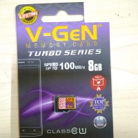 V-Gen Micro SD Kartu Memori 8GB Class 10 Turbo Series