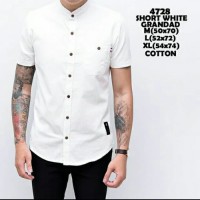 BAJU MURAH PROMO kemeja kantor pria lengan pendek polos putih kerah