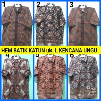 KEMEJA PENDEK BATIK KENCANA UNGU UKURAN L