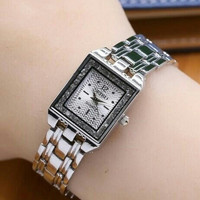 seiko watch jam tangan wanita bentuk kotak hitam silver emas gold