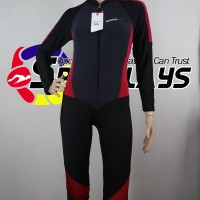 Baju Renang Panjang Speedo Diving Cewek Hitam Merah New Model