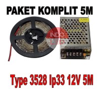 Jual Lampu Etalase/Led Strip 3528 Ip33 5M Plus Adaptor/Lampu Plafon Murah