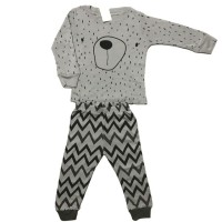 Baju tidur anak laki laki Piyama Boy GAP Hongkong Bear Zigzag Grey