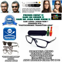 KACAMATA MINUS FRAME JAGUAR DENGAN LENSA MINUS PHOTOCHROMIC ANTI UV