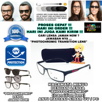 KACAMATA MINUS FRAME OAKLEY DENGAN LENSA MINUS PHOTOCHROMIC ANTI UV