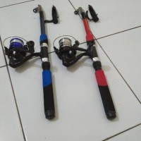 TERBARU Pancing 2 set murah, joran 150cm, reel spool bahan grafit