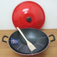 Chef Wok 40cm Wajan Teflon Maxim tutup spatula penyaring minyak