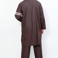Sepasang Muslim Gamis Cowok Nabawi Coklat Kopi AL-ISRA Ready